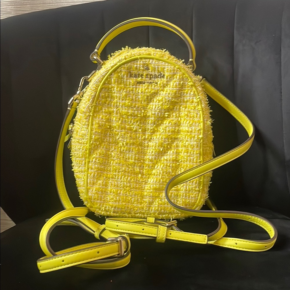 Kate Spade Light Yellow Textured Mini Backpack